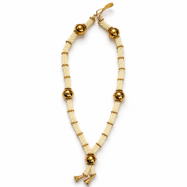 pearl and golden bead idol mala