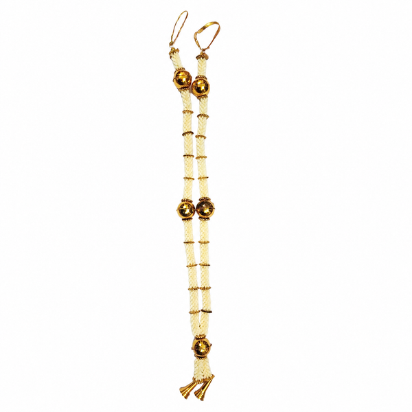 pearl and golden bead idol mala
