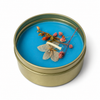 Artisanal Blue Floral Tin Candle